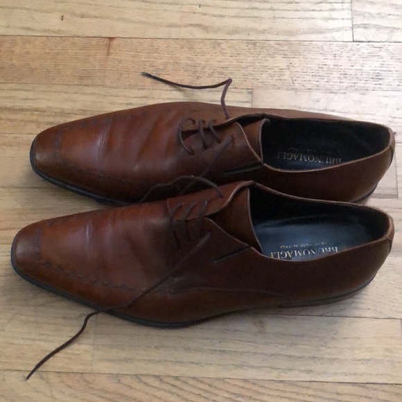 Brunomagli Brown Leather Men’s Oxford Shoes 10.5 M Made in Italy 🇮🇹 - Picture 4 of 9